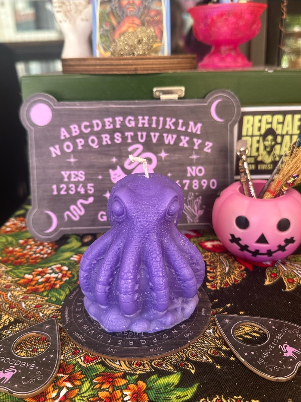 Purple Octopus Candle